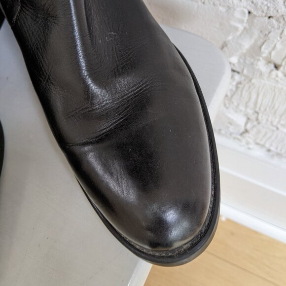 BLACK LEATHER RIDING BOOTS, BROWNS SIZE 9 - Picture 6 of 6